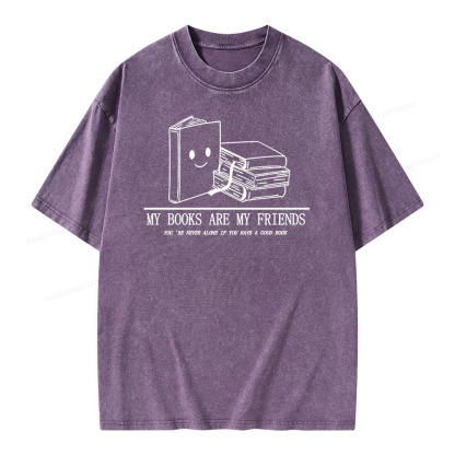 Pagewings The Books Are Friends T-Shirt Unisex Washed T-shirt