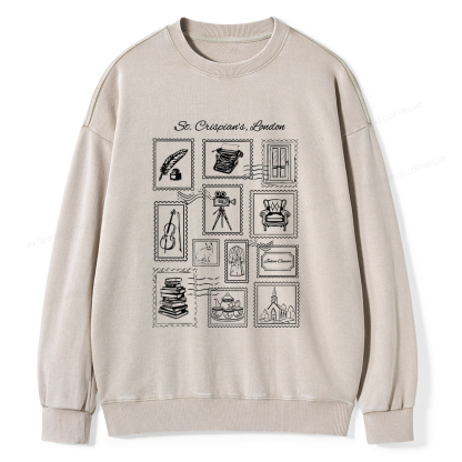 Pagewings Crispian's Stamp Unisex Washed Sweatshirt