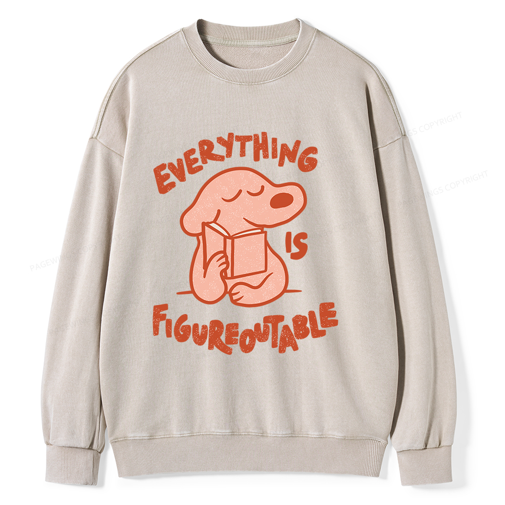 Pagewings Everything Is Figureoutable Unisex Washed Sweatshirt
