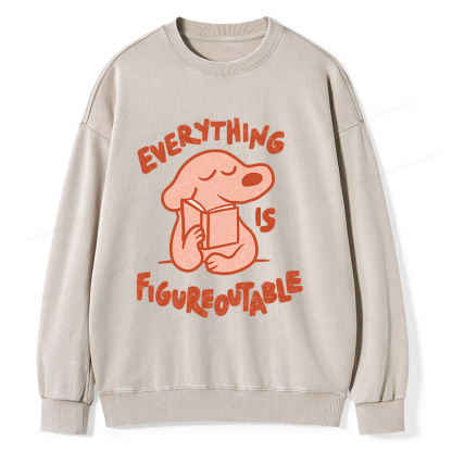 Pagewings Everything Is Figureoutable Unisex Washed Sweatshirt