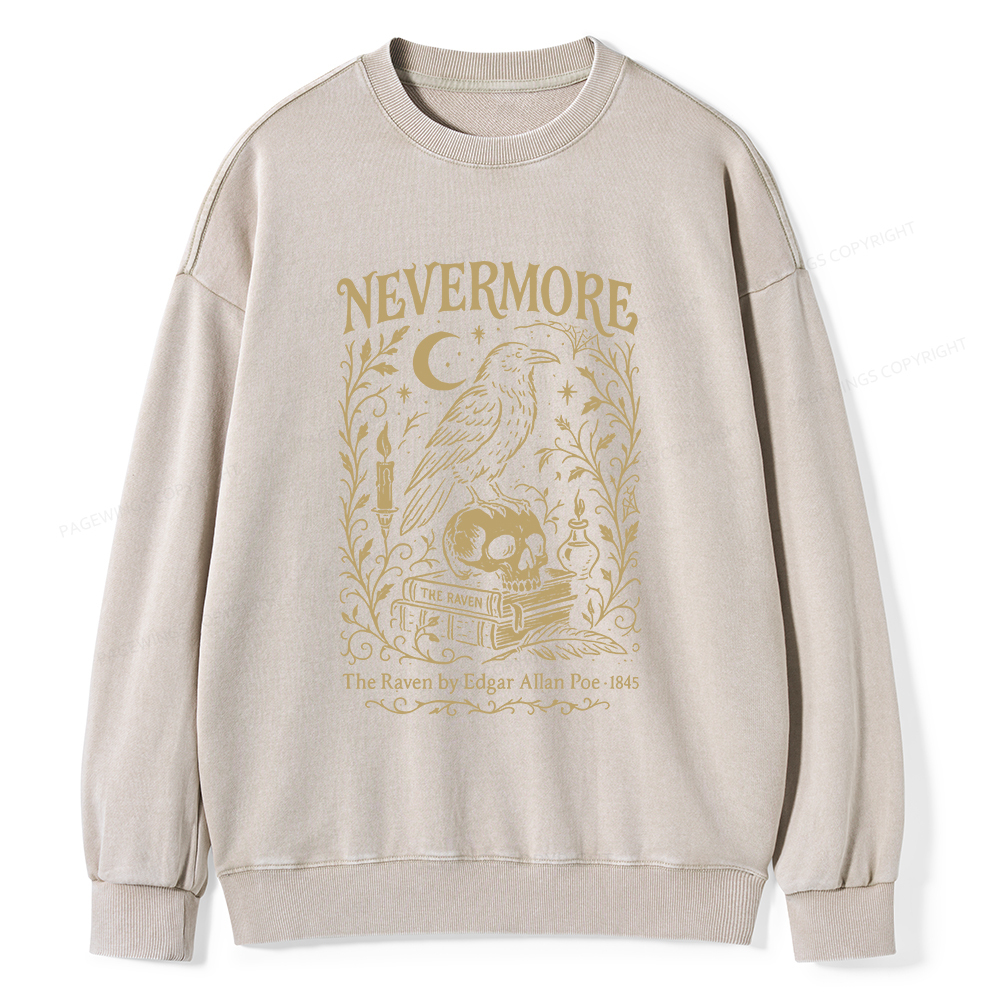 Pagewings Nevermore Unisex Washed Sweatshirt