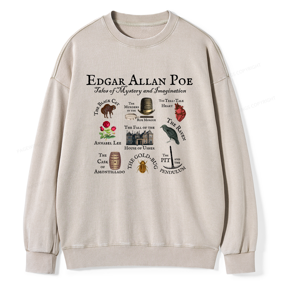 Pagewings Gothic Novel Lover Unisex Washed Sweatshirt