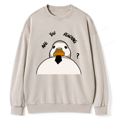 Pagewings Are You Reading Unisex Washed Sweatshirt