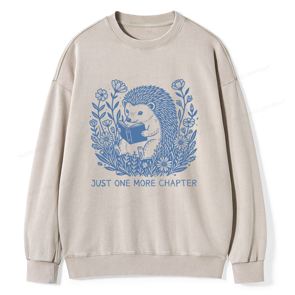 Pagewings Just One More Chapter Unisex Washed Sweatshirt