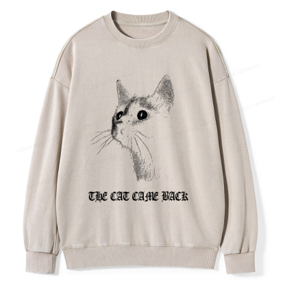 Pagewings The Cat Came Back Unisex Washed Sweatshirt