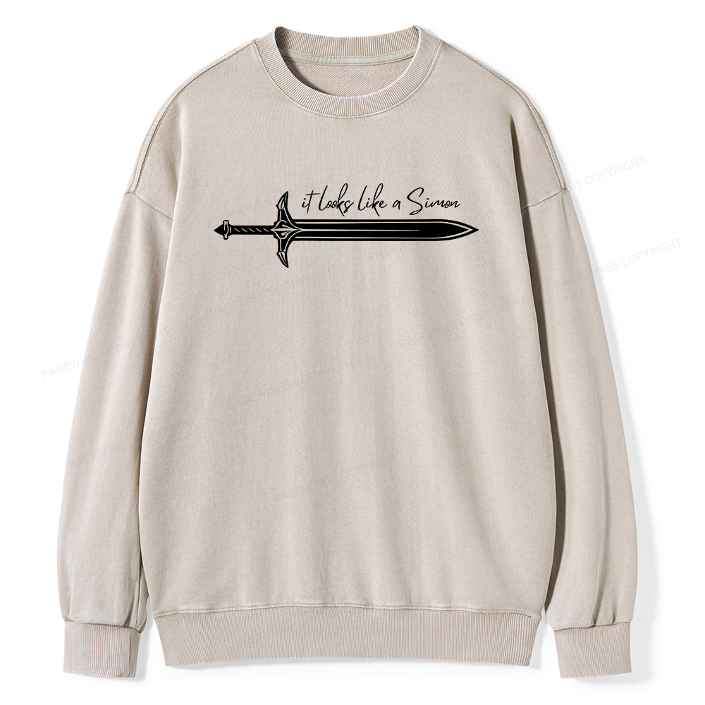 Pagewings It Looks Like A Simon Unisex Washed Sweatshirt