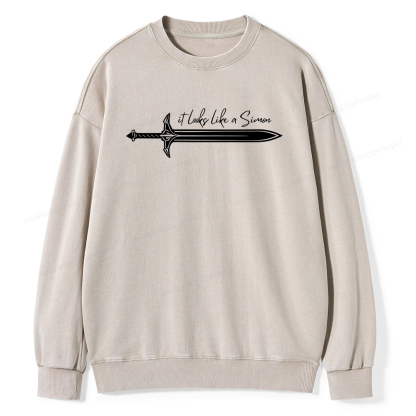 Pagewings It Looks Like A Simon Unisex Washed Sweatshirt