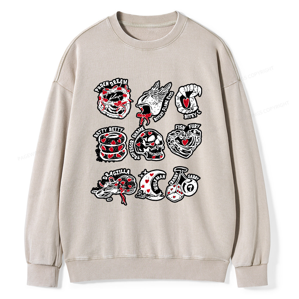 Pagewings Fantasy Bookish Unisex Washed Sweatshirt