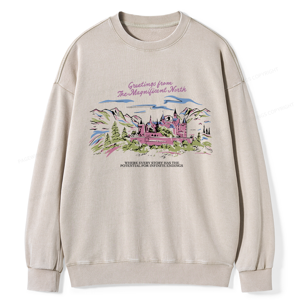 Pagewings Magnificent North Unisex Washed Sweatshirt