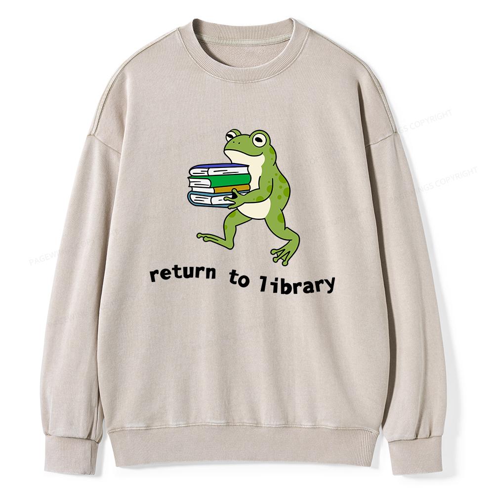 Pagewings Return to Library Unisex Washed Sweatshirt
