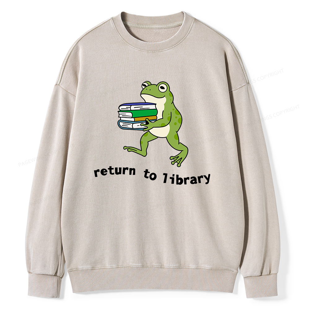 Pagewings Return to Library Unisex Washed Sweatshirt