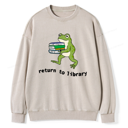 Pagewings Return to Library Unisex Washed Sweatshirt