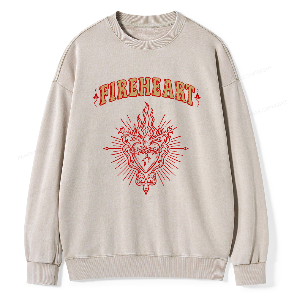 Pagewings Fireheart Unisex Washed Sweatshirt