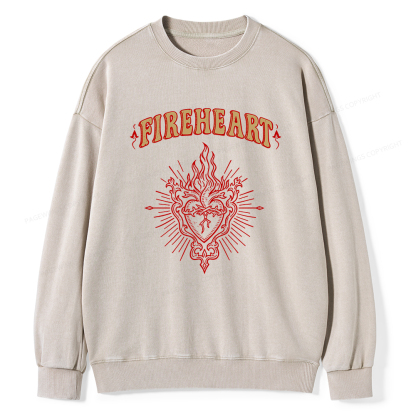 Pagewings Fireheart Unisex Washed Sweatshirt