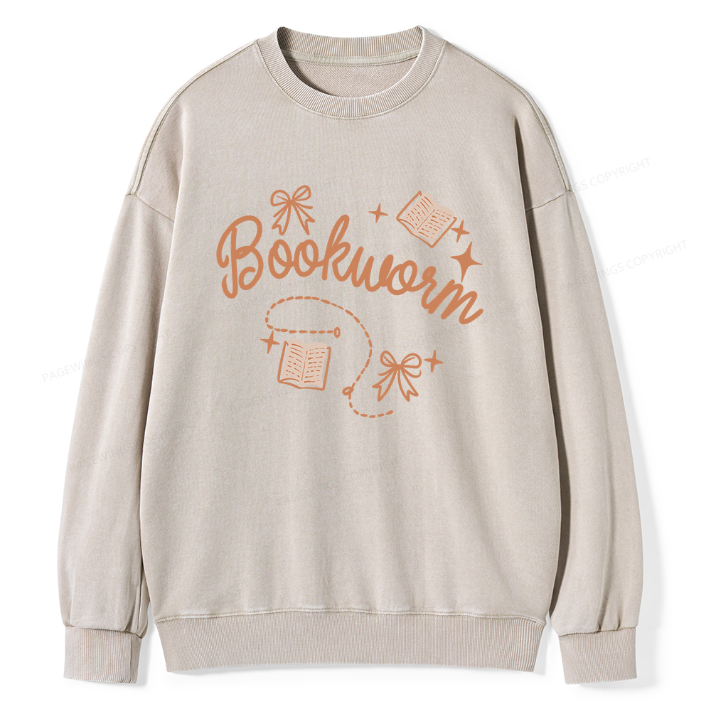 Pagewings Bookworm Unisex Washed Sweatshirt