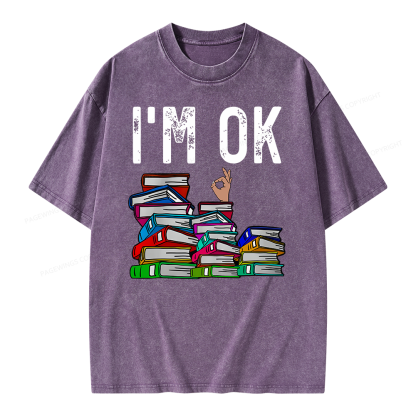 Pagewings Librarian Book Reader Funny Book Lover T Shirts Unisex Washed T-shirt
