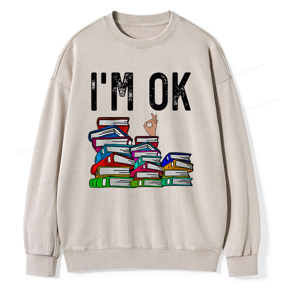 Pagewings Librarian Book Reader Funny Book Lover T Shirts Unisex Washed Sweatshirt