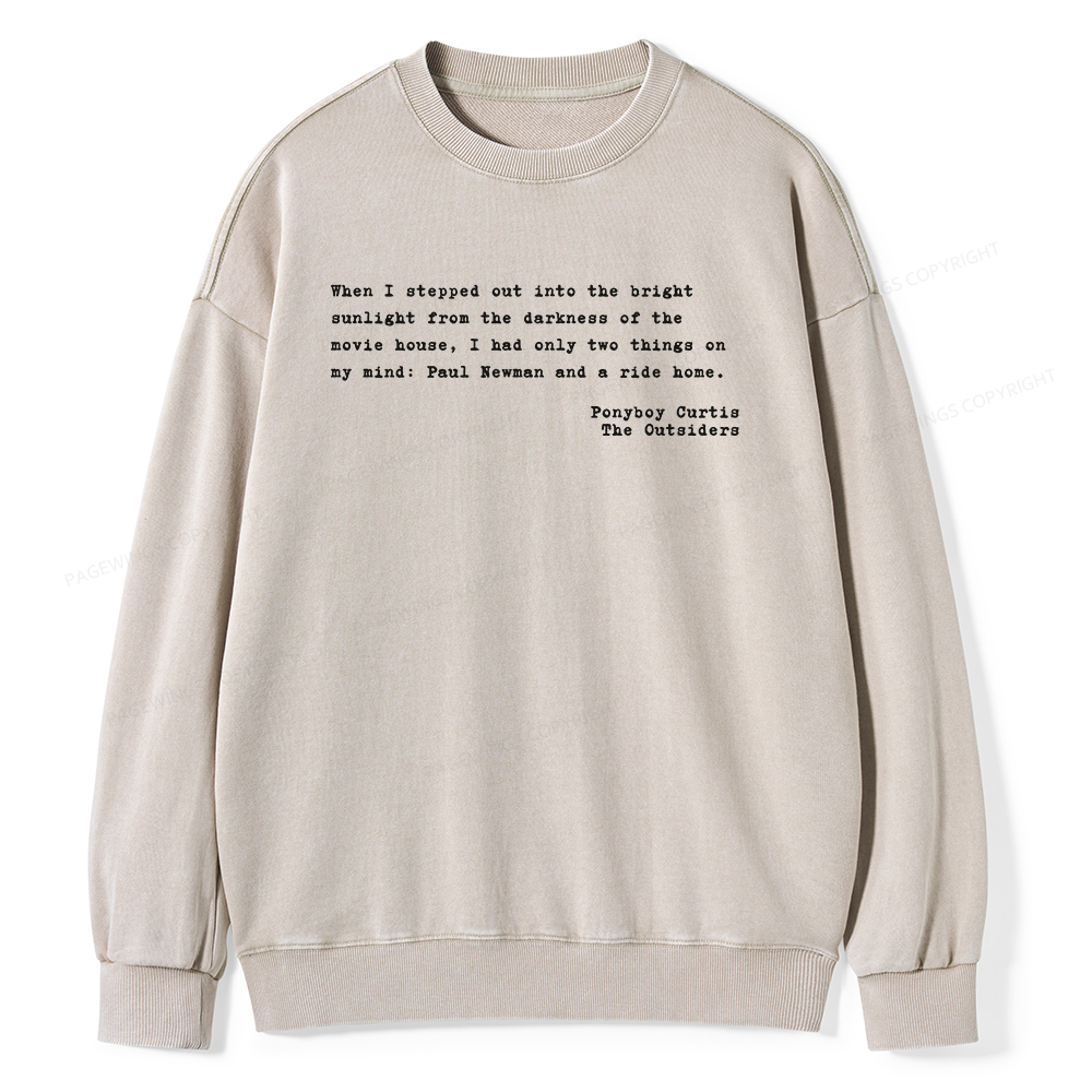 Pagewings When I Stepped Out Into The Bright Unisex Washed Sweatshirt