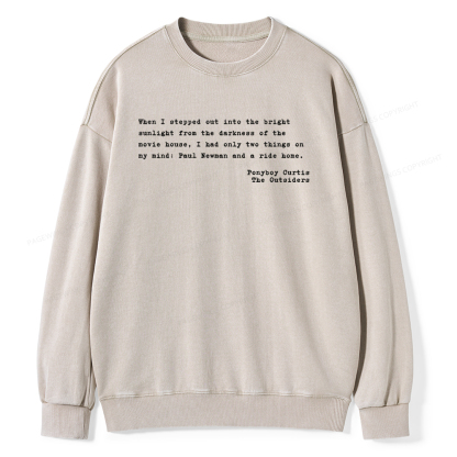 Pagewings When I Stepped Out Into The Bright Unisex Washed Sweatshirt