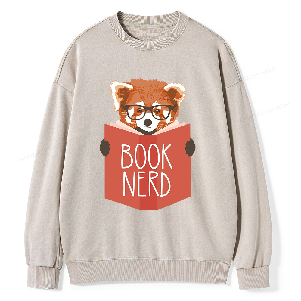 Pagewings Book Nerd Unisex Washed Sweatshirt