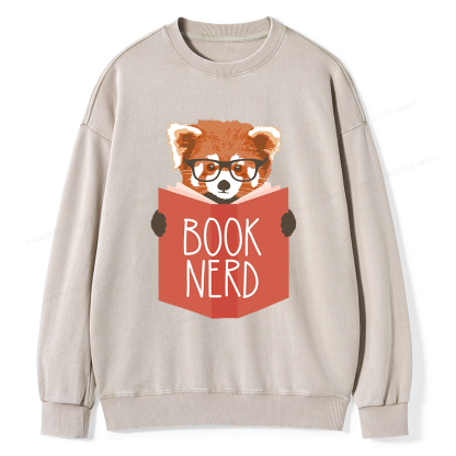 Pagewings Book Nerd Unisex Washed Sweatshirt