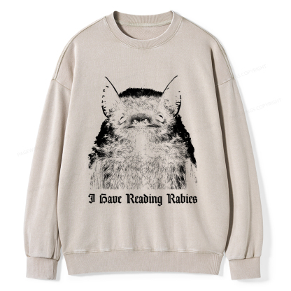 Pagewings I Have Reading Rabies Unisex Washed Sweatshirt