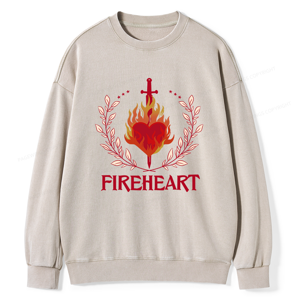 Pagewings Fireheart Unisex Washed Sweatshirt