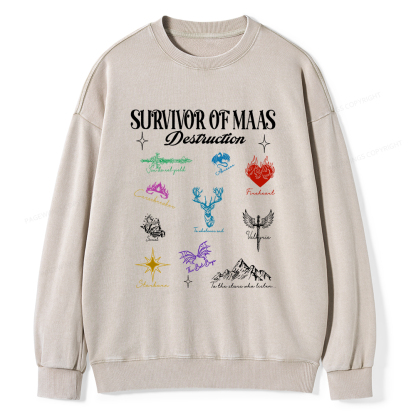 Pagewings Survivor of Maas Unisex Washed Sweatshirt
