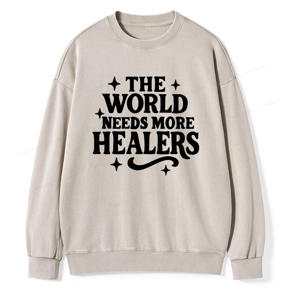 Pagewings Nurse Badge Reel Unisex Washed Sweatshirt