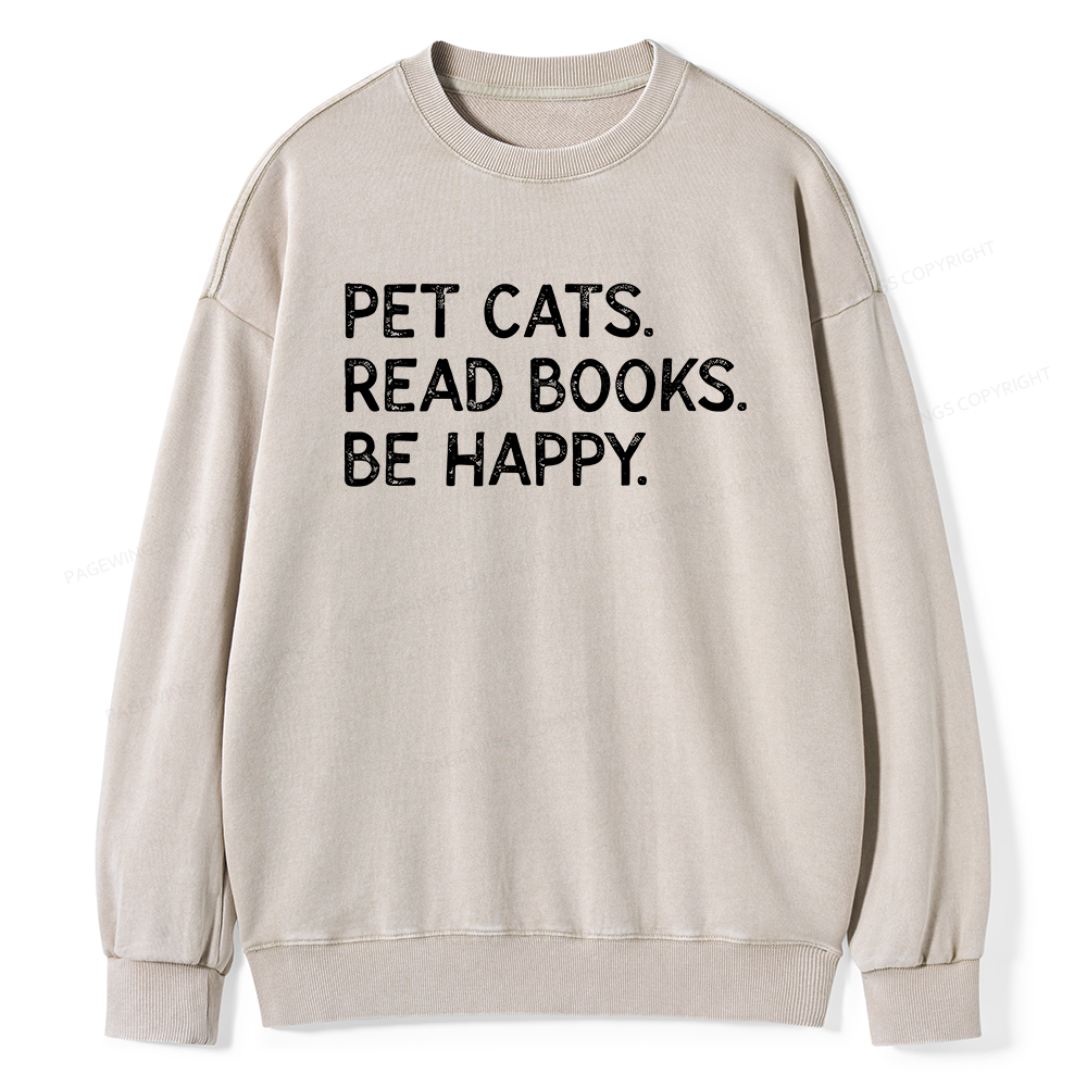 Pagewings Dogs Reading Books Unisex Washed Sweatshirt