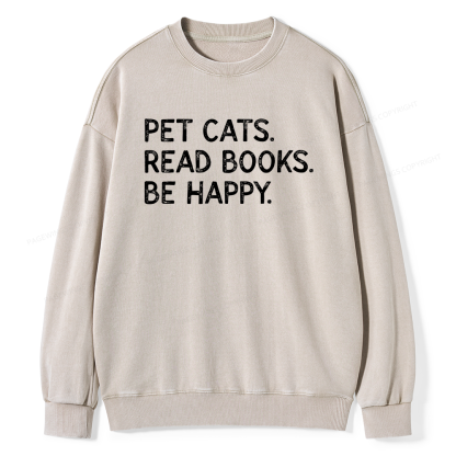 Pagewings Dogs Reading Books Unisex Washed Sweatshirt