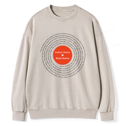 Pagewings Book Author Name And Quotes Unisex Washed Sweatshirt