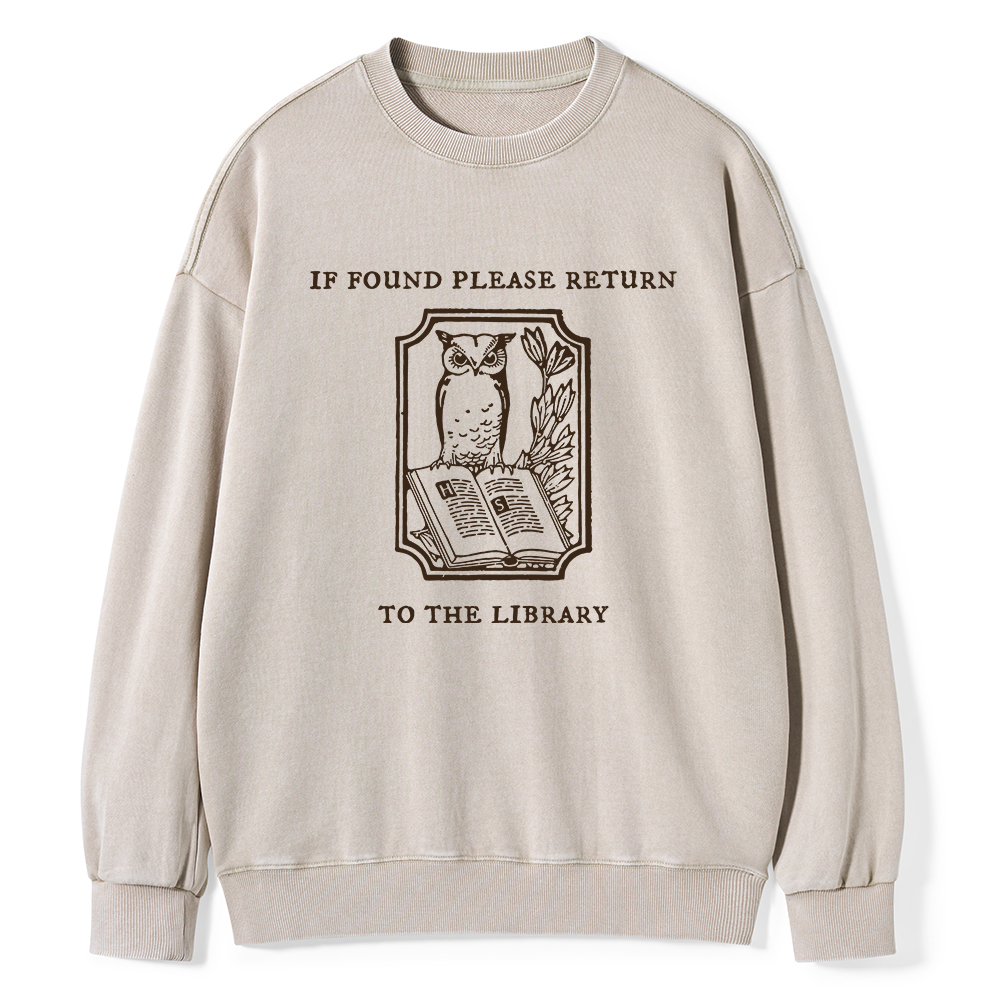 Pagewings Librarian Gift Owl Book Shirt Unisex Washed Sweatshirt