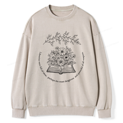 Pagewings Libraries Were Full Of Ideas Unisex Washed Sweatshirt