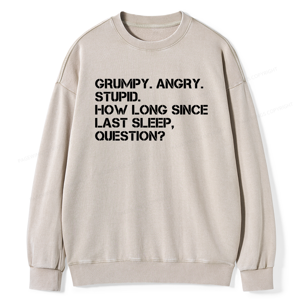 Pagewings Grumpy Rocky Quote Unisex Washed Sweatshirt