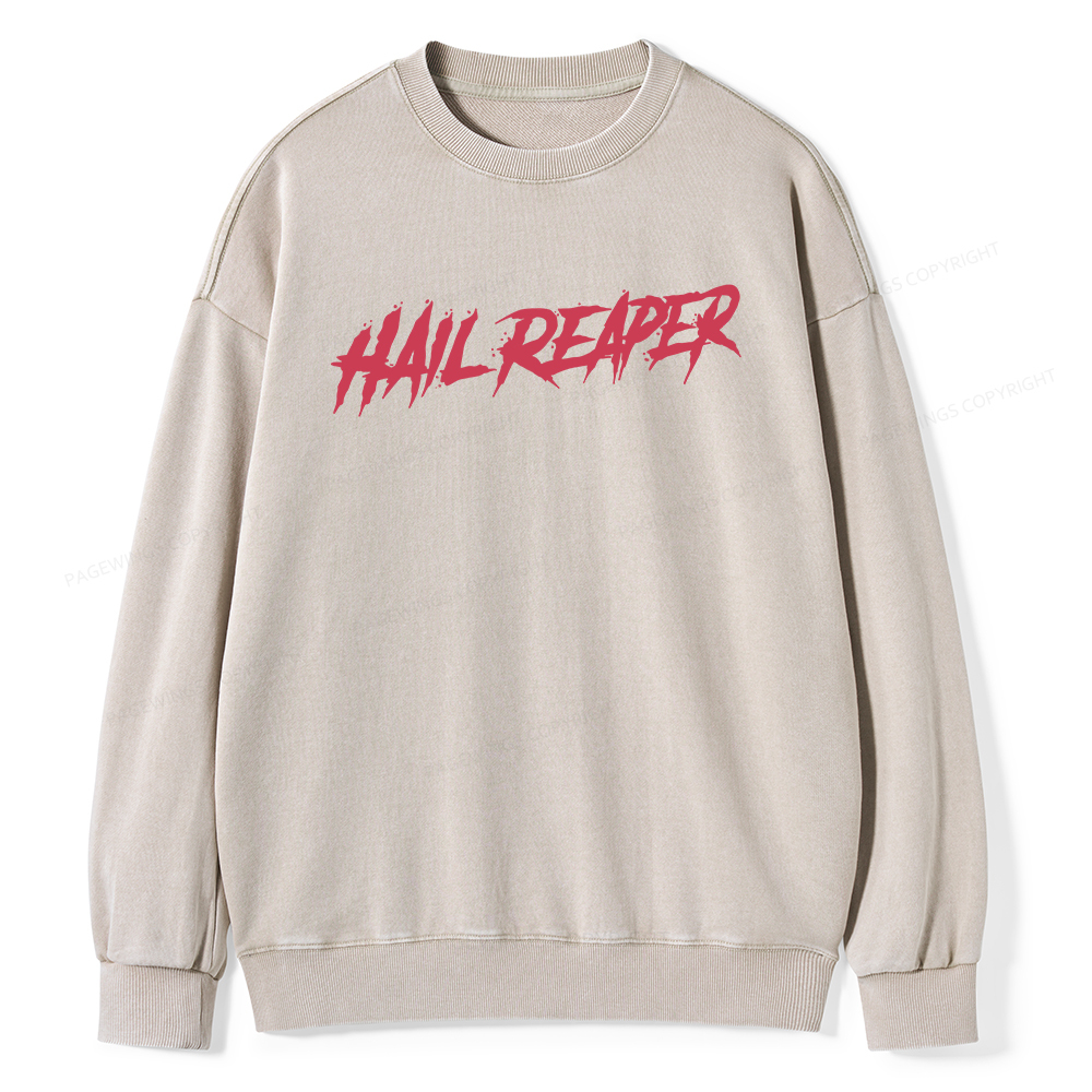 Pagewings Hail Reaper Unisex Washed Sweatshirt