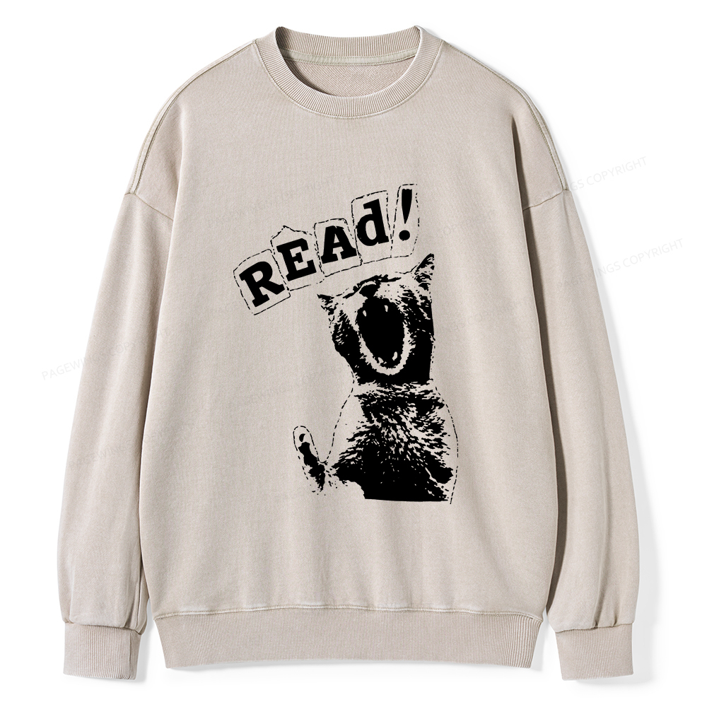 Pagewings Read Unisex Washed Sweatshirt