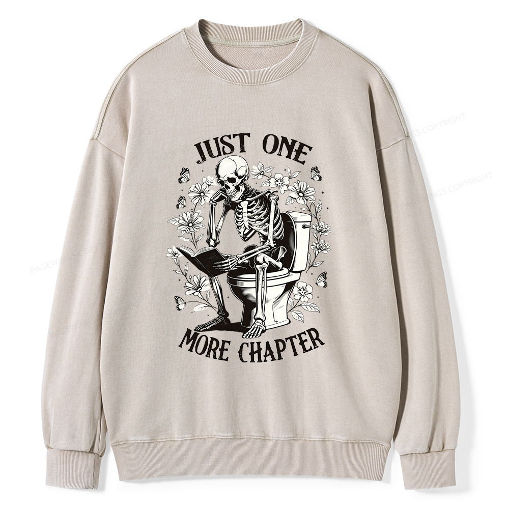 Pagewings Just One More Chapter Unisex Washed Sweatshirt