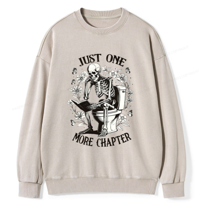 Pagewings Just One More Chapter Unisex Washed Sweatshirt