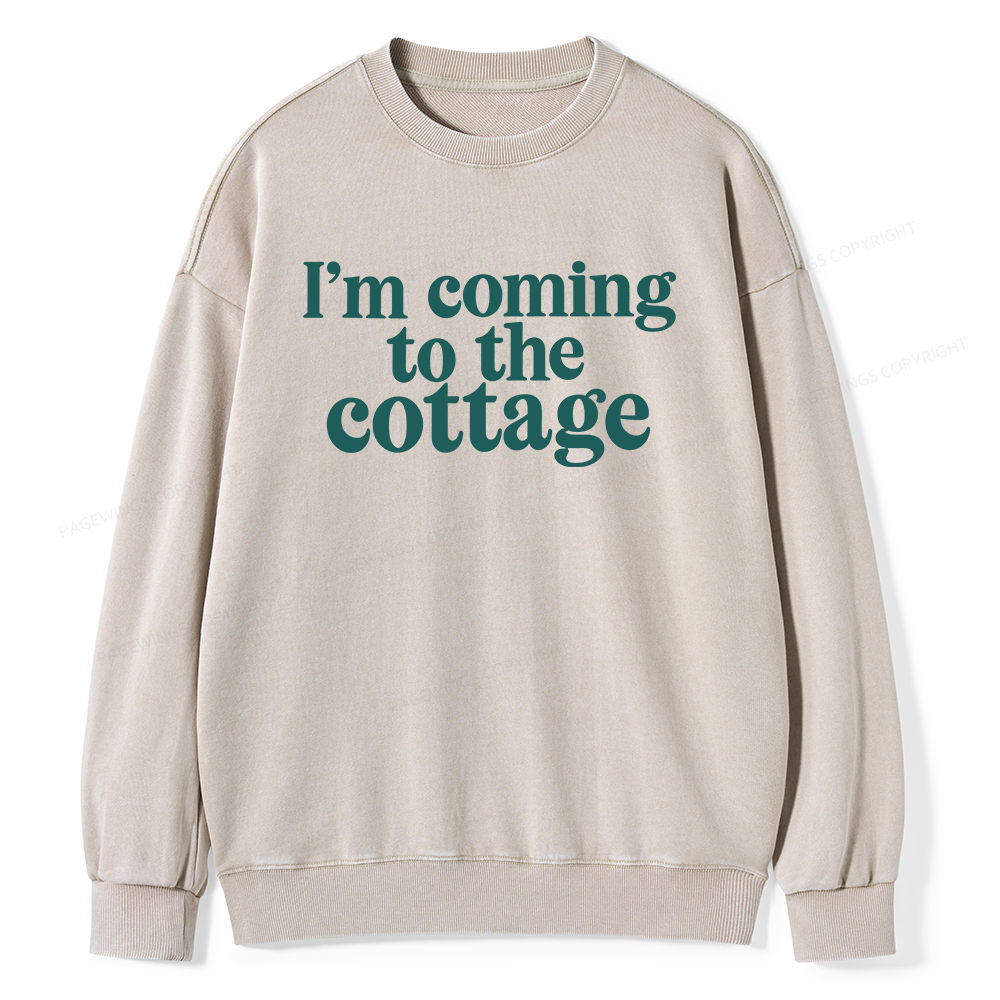 Pagewings I'm Coming To The Cottage Unisex Washed Sweatshirt