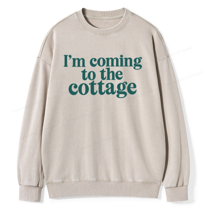 Pagewings I'm Coming To The Cottage Unisex Washed Sweatshirt