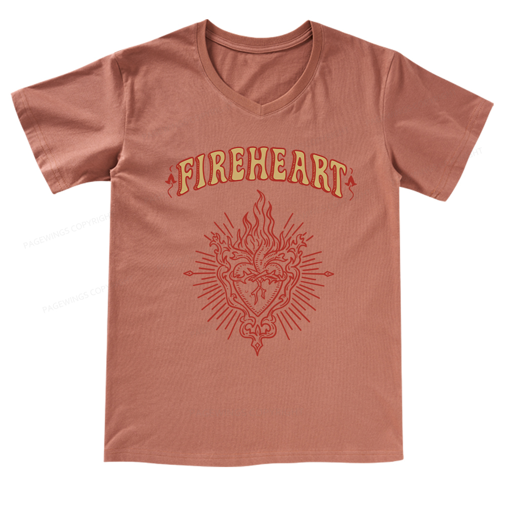 Pagewings Fireheart V-neck T-shirt