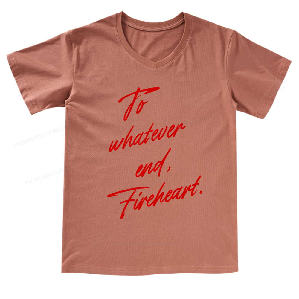 Pagewings To Whatever End Fireheart V-neck T-shirt