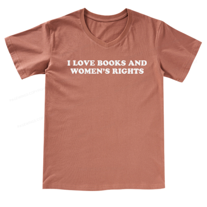 Pagewings I Love Books And Women's Rights V-neck T-shirt