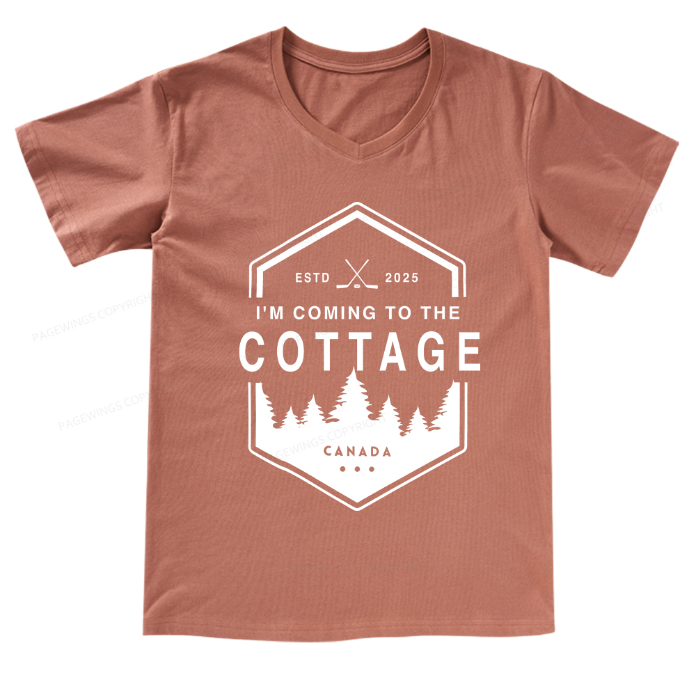 Pagewings Coming To The Cottage V-neck T-shirt