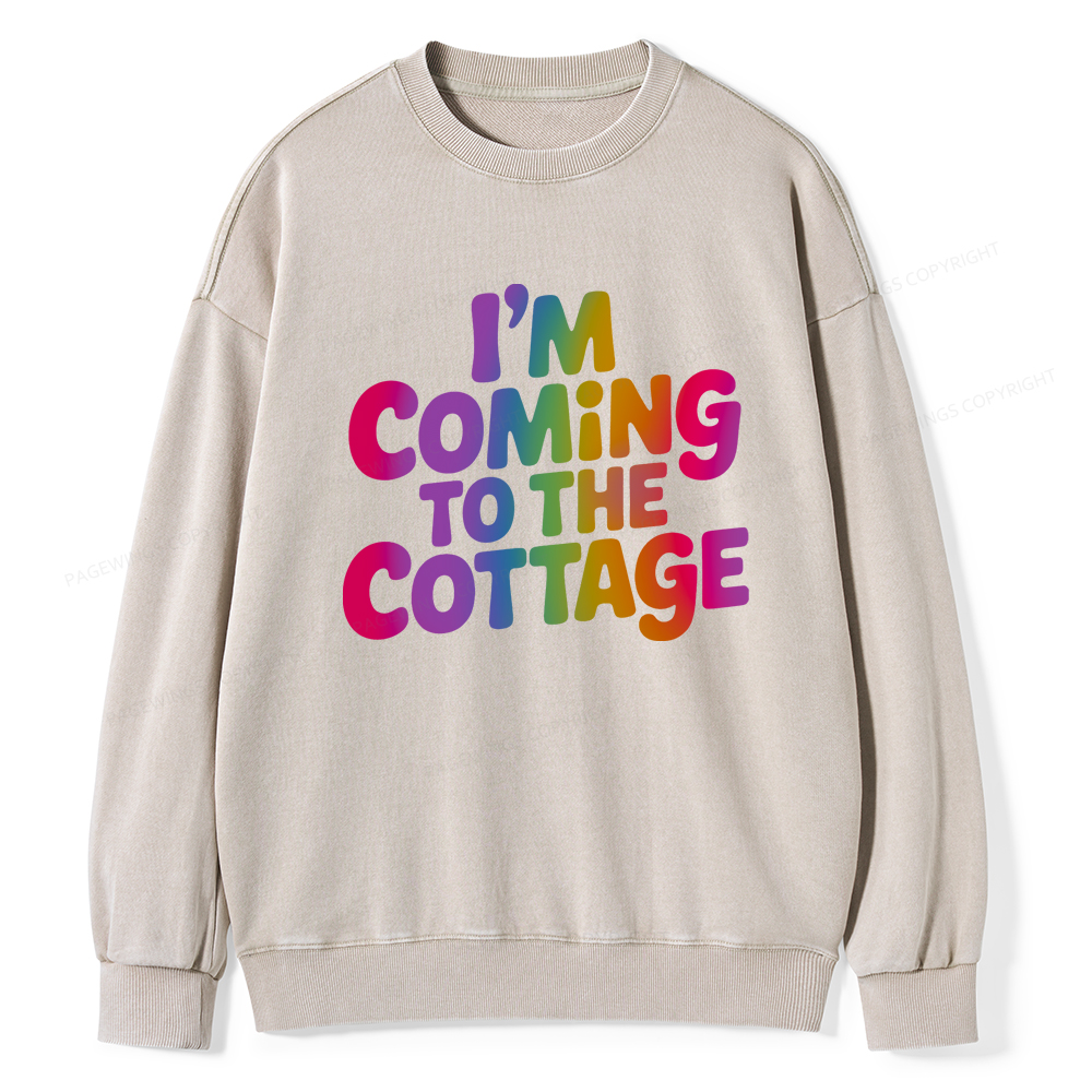Pagewings I'm Coming To The Cottage Unisex Washed Sweatshirt