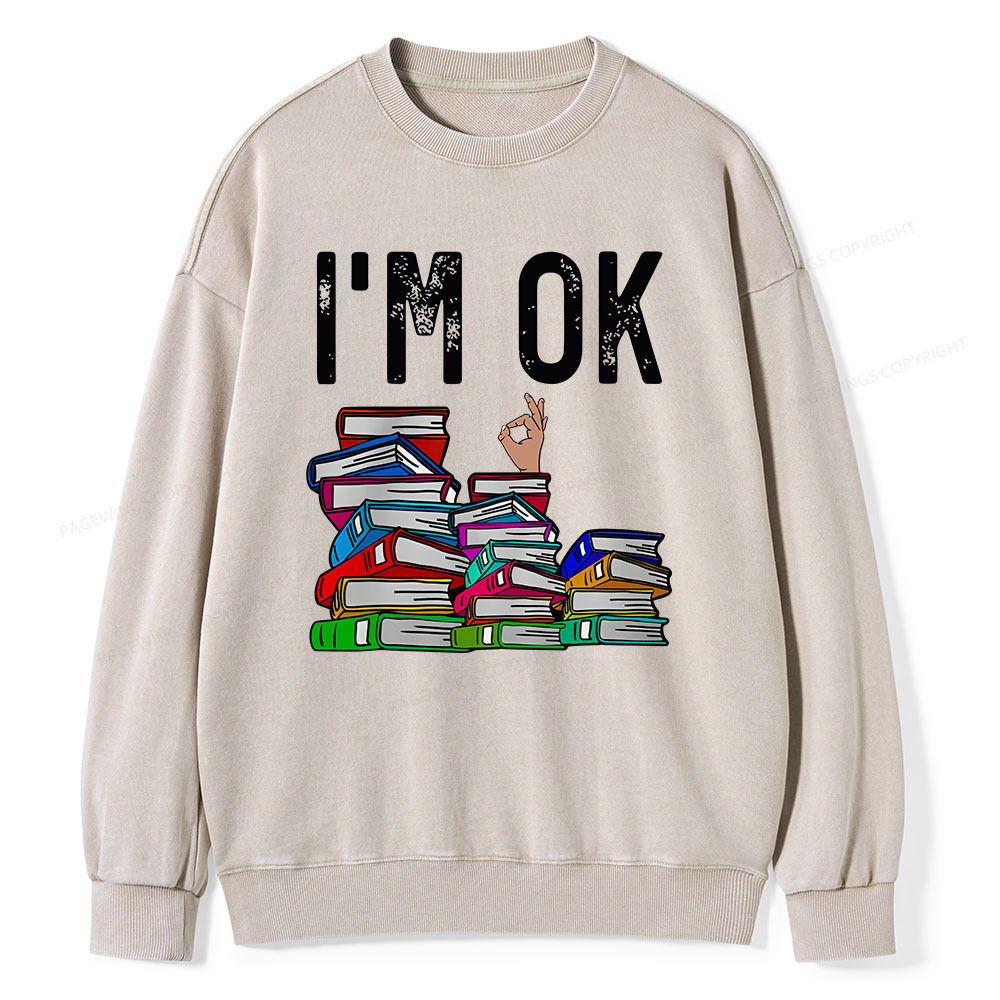 Pagewings Librarian Book Reader Funny Book Lover T Shirts Unisex Washed Sweatshirt