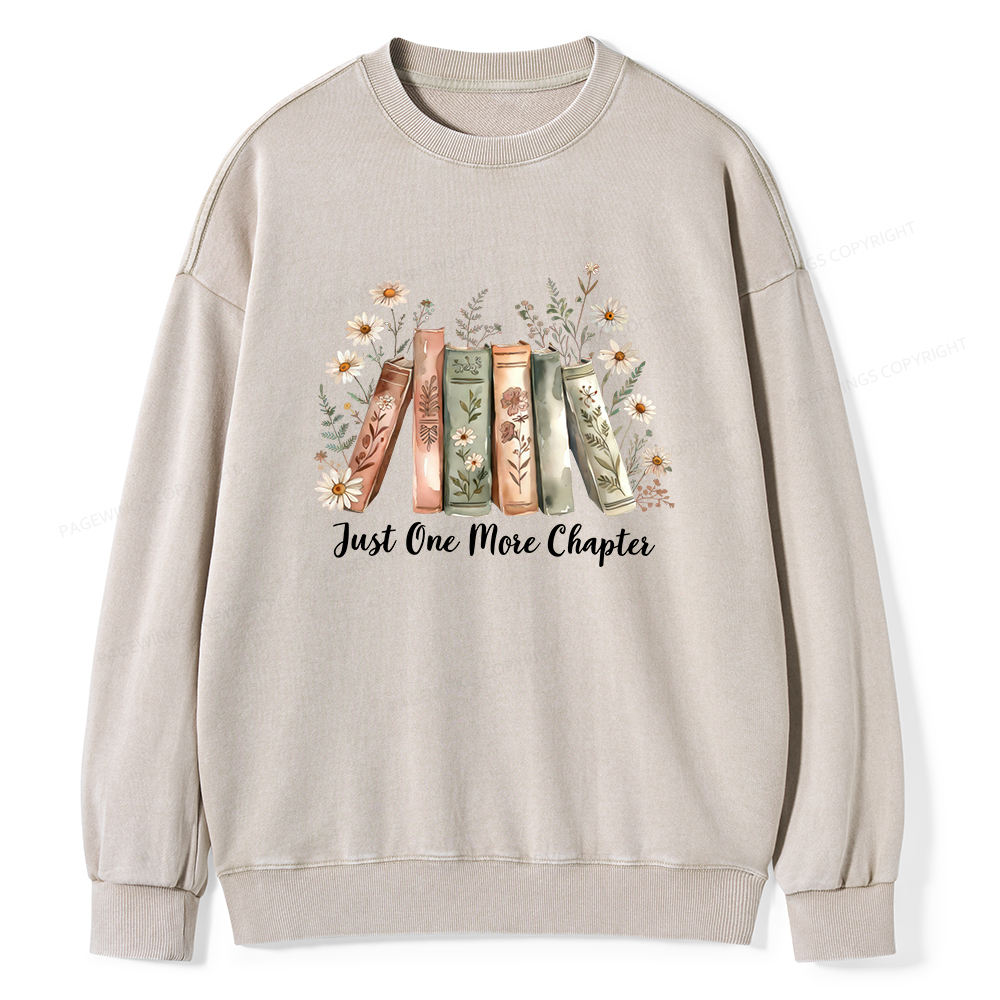 Pagewings Just One More Chapter Unisex Washed Sweatshirt