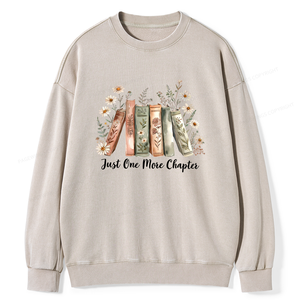 Pagewings Just One More Chapter Unisex Washed Sweatshirt