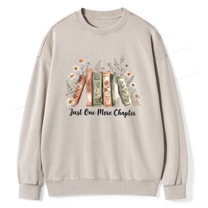 Pagewings Just One More Chapter Unisex Washed Sweatshirt